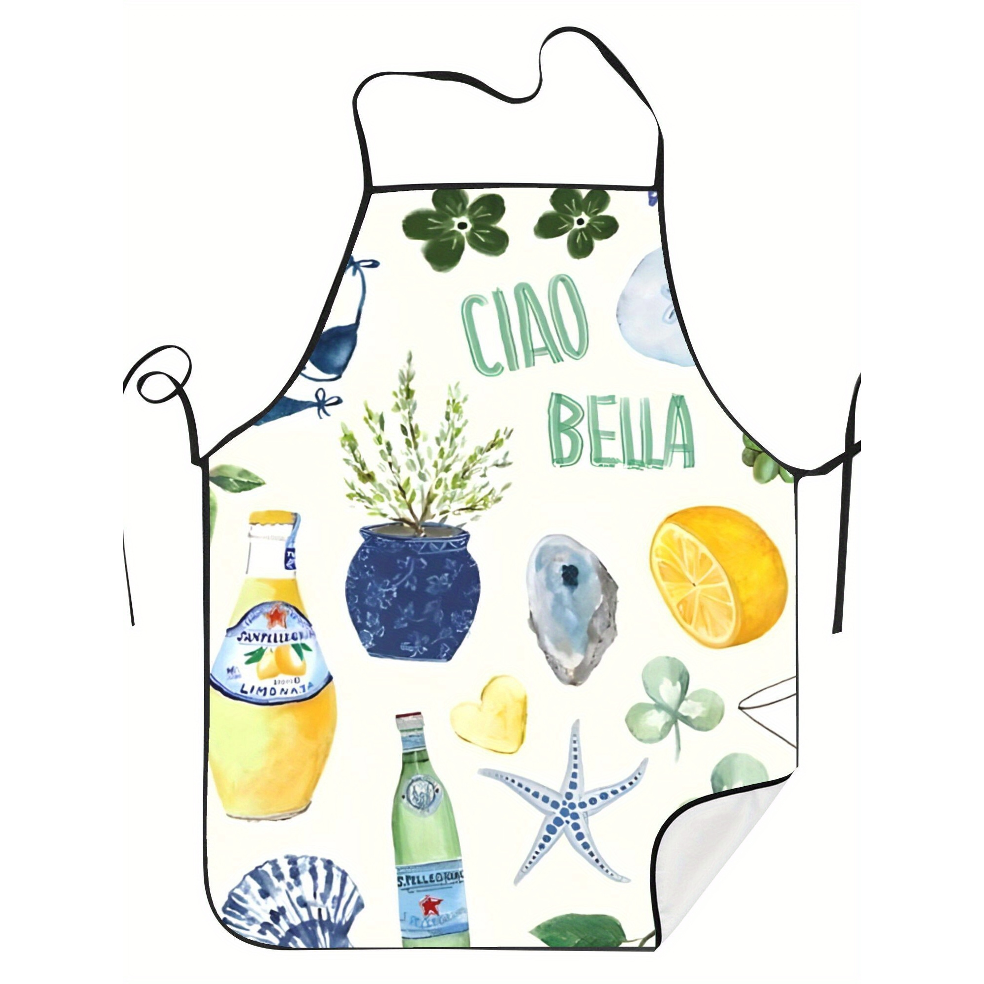 Home Cooking In Italian - Italian Patchwork Pattern Household Apron Unisex