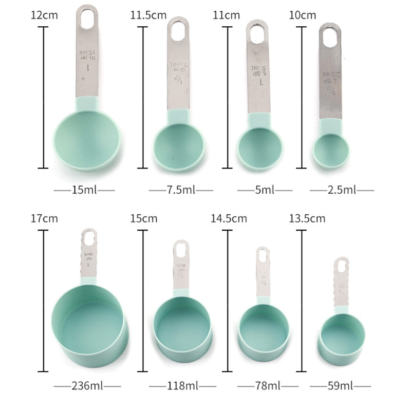 8PCS Measuring Cups Spoons Set - Home Cooking Set ulasan dan harga