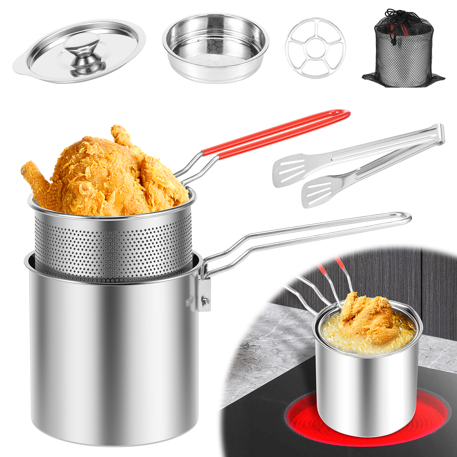 Deep Fryer Pots Stainless Stee - Crepe Pan Nonstick ulasan dan harga