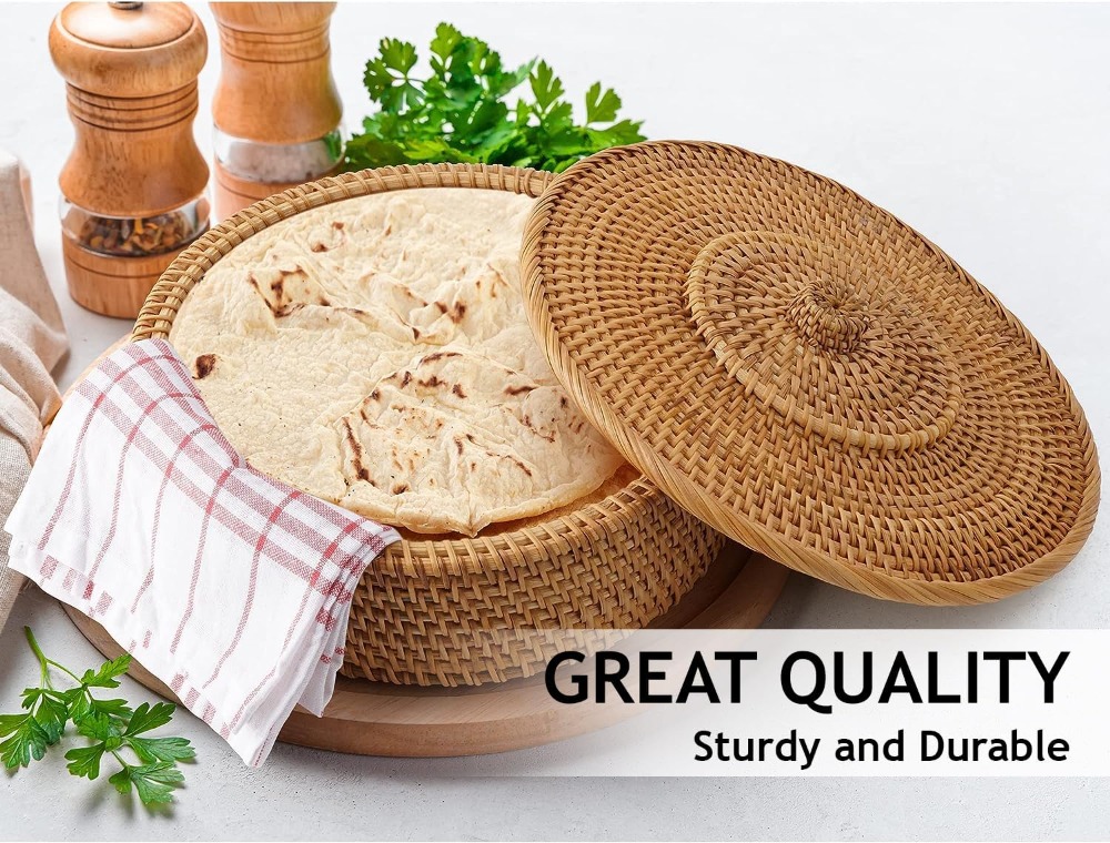 Rattan Tortilla Warmer Basket  - Tortilla Warmer Cloth ulasan dan harga