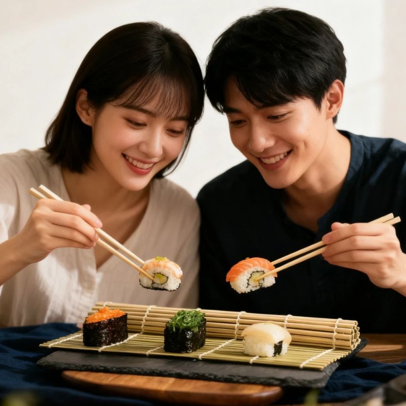 Natural Bamboo Sushi Mat Squar - Sushi Mat Bamboo ulasan dan harga