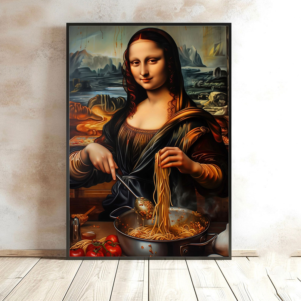 Funny Mona Lisa With Cooking I - Home Cooking In Italian ulasan dan harga