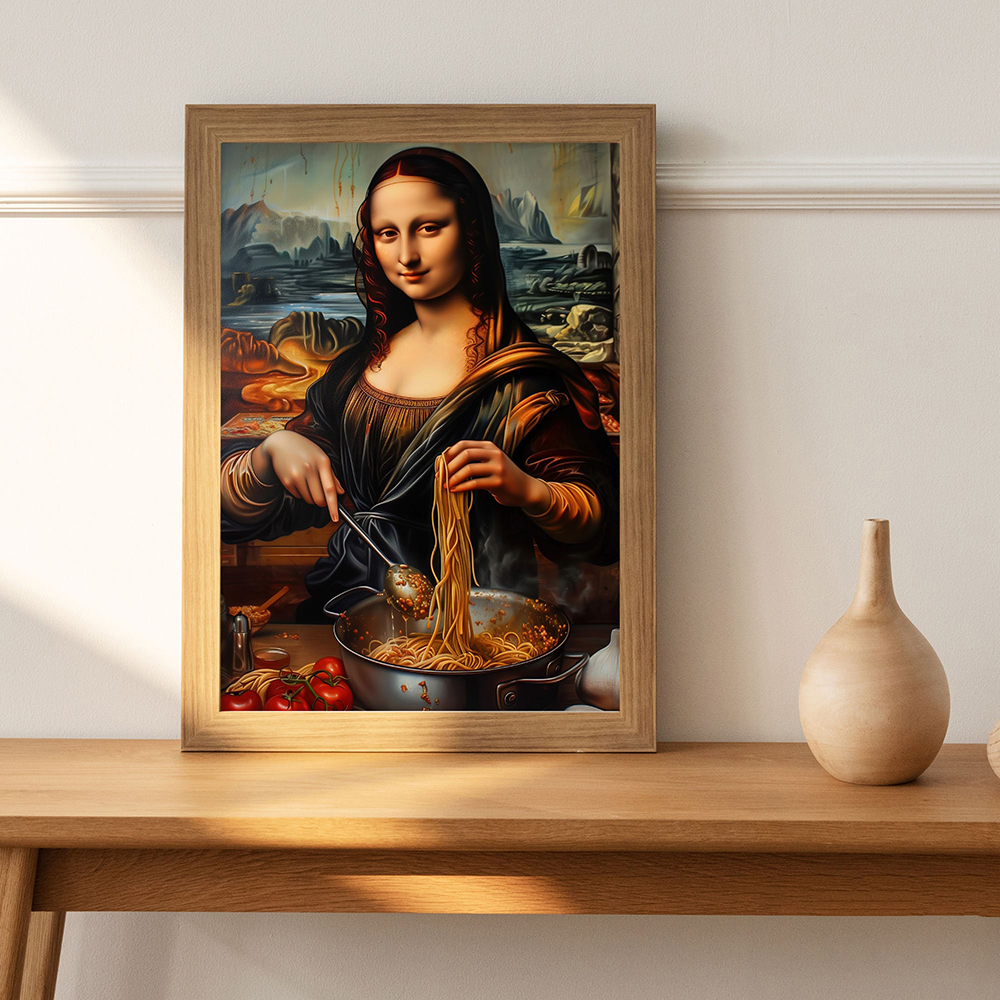 Funny Mona Lisa With Cooking I - Home Cooking In Italian ulasan dan harga
