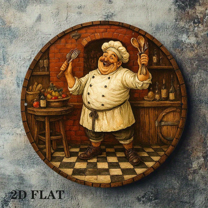 2D Flat Vintage Funny Chef Woo - Home Cooking In Italian ulasan dan harga