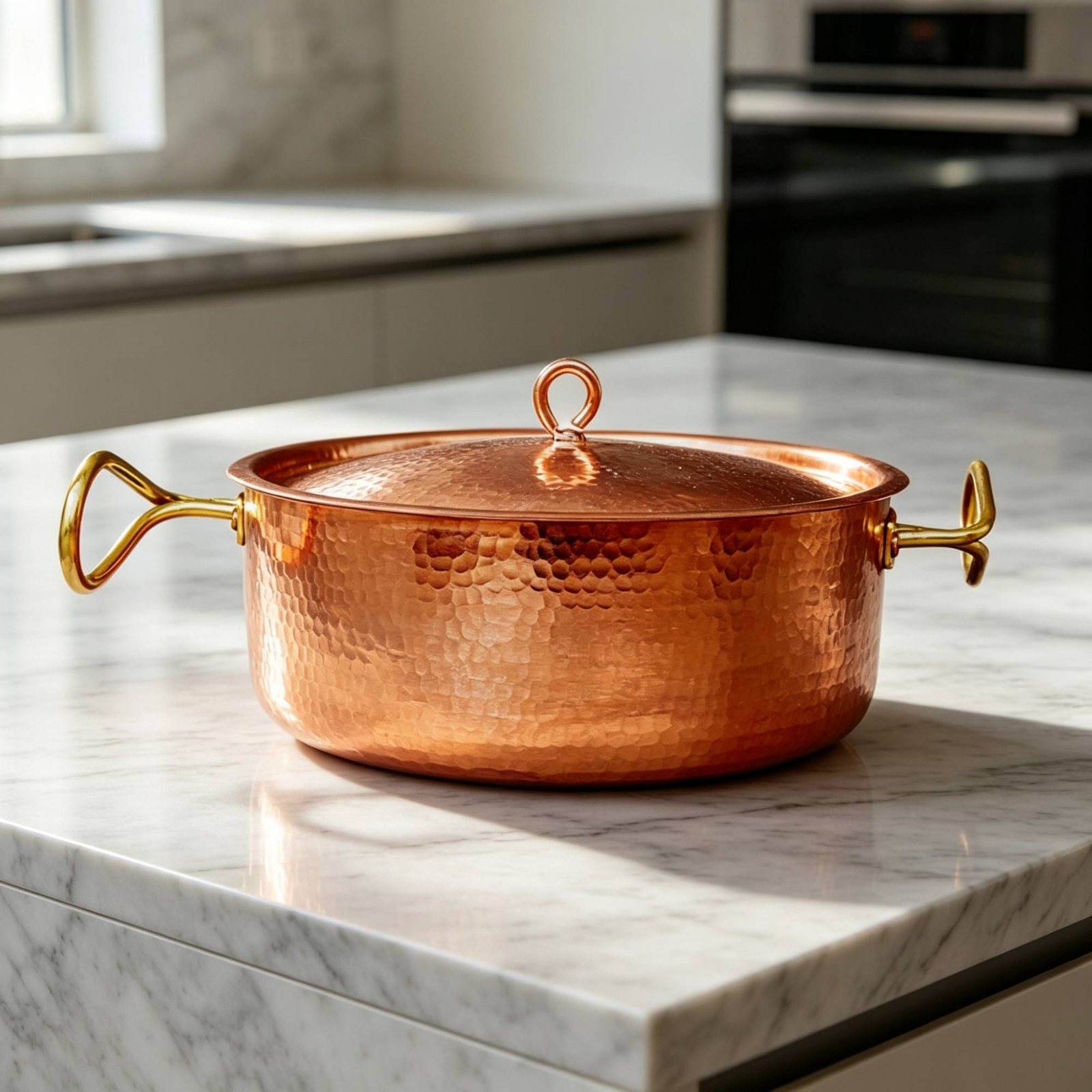 Copper Pot with Lid Flat-Botto - Home Cooking Service ulasan dan harga