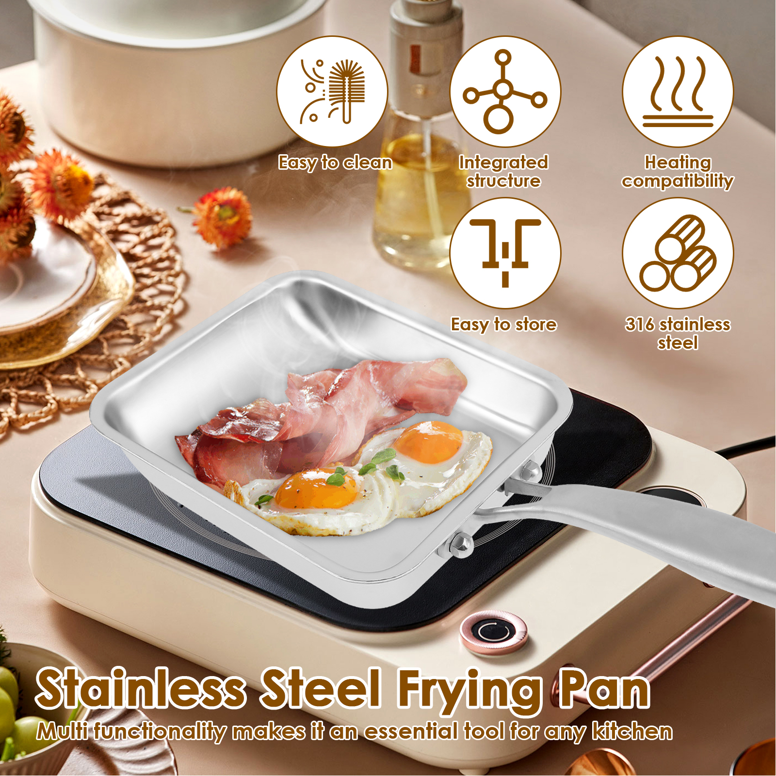 Tamagoyaki Pan Stainless Steel - Crepe Pan Nonstick ulasan dan harga