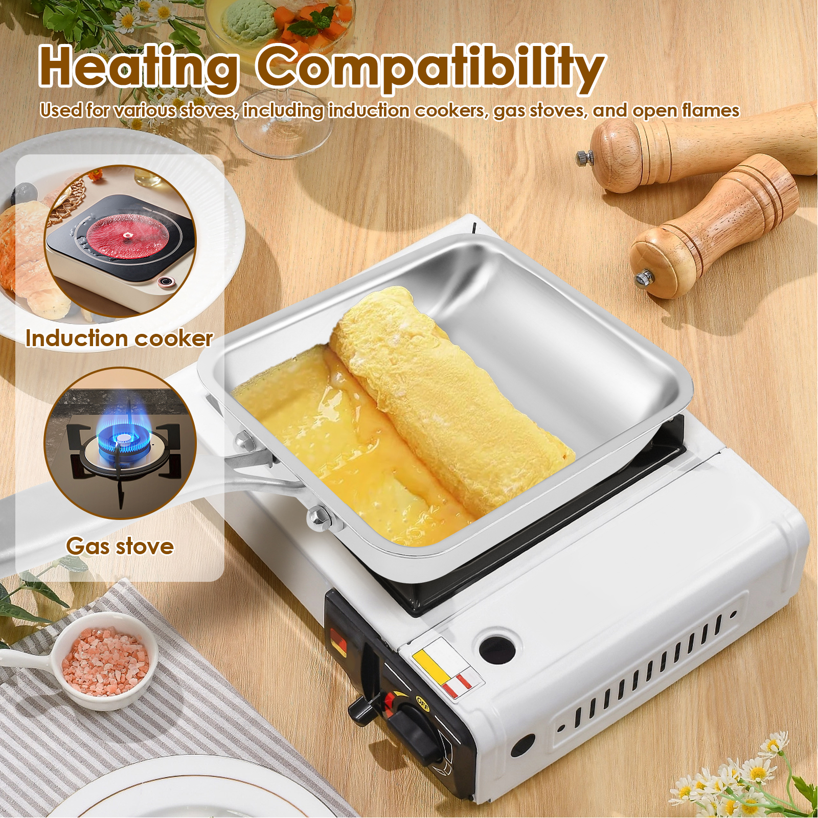 Tamagoyaki Pan Stainless Steel - Crepe Pan Nonstick ulasan dan harga