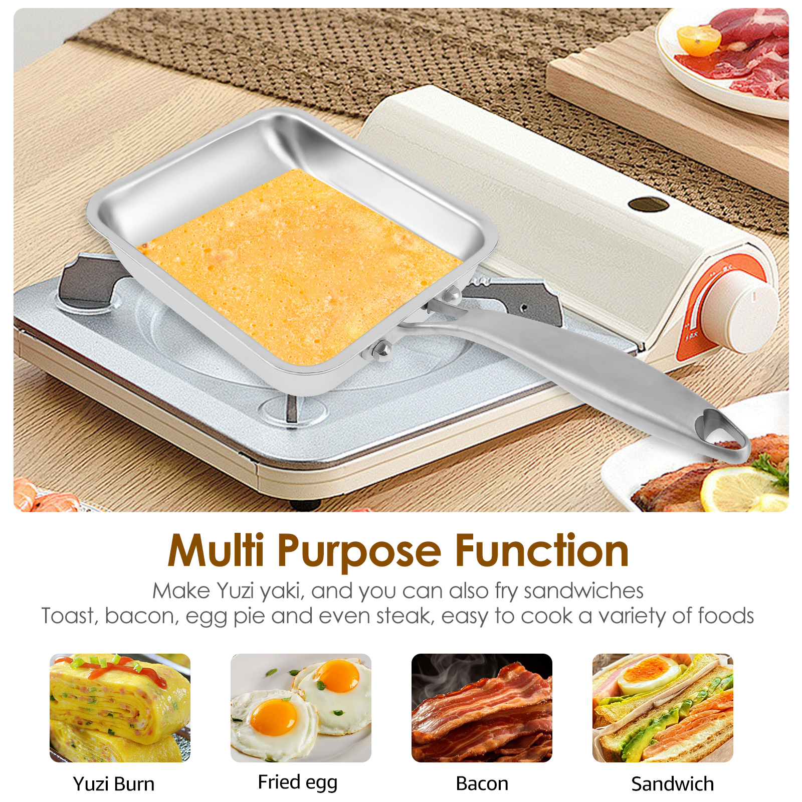 Tamagoyaki Pan Stainless Steel - Crepe Pan Nonstick ulasan dan harga