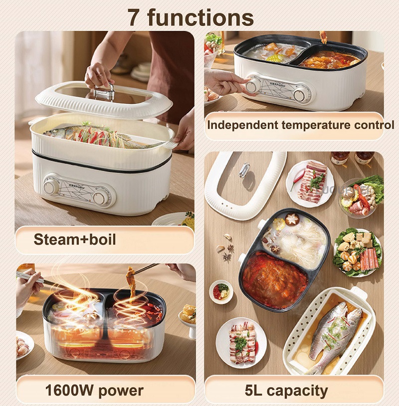 6L Double Liner Electric Hot P - Crepe Pan Nonstick ulasan dan harga