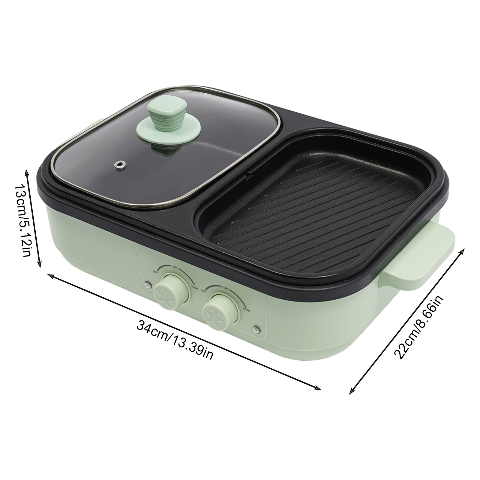 Green Black 2 In 1 Electric Co - Crepe Pan Nonstick ulasan dan harga
