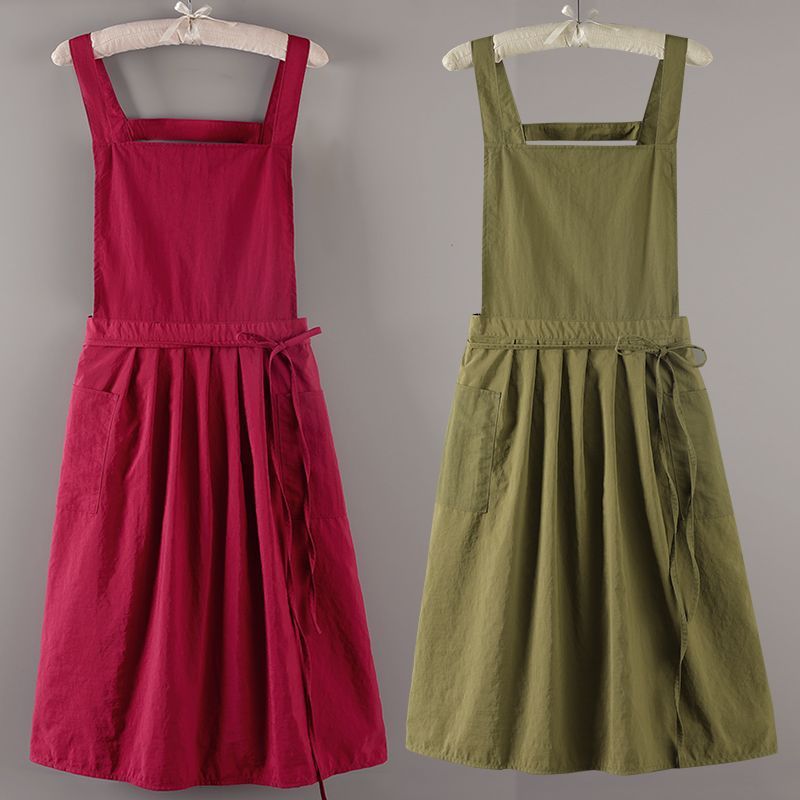 Elegant Ruffled Bib Apron, Sta - Home Cooking Service ulasan dan harga